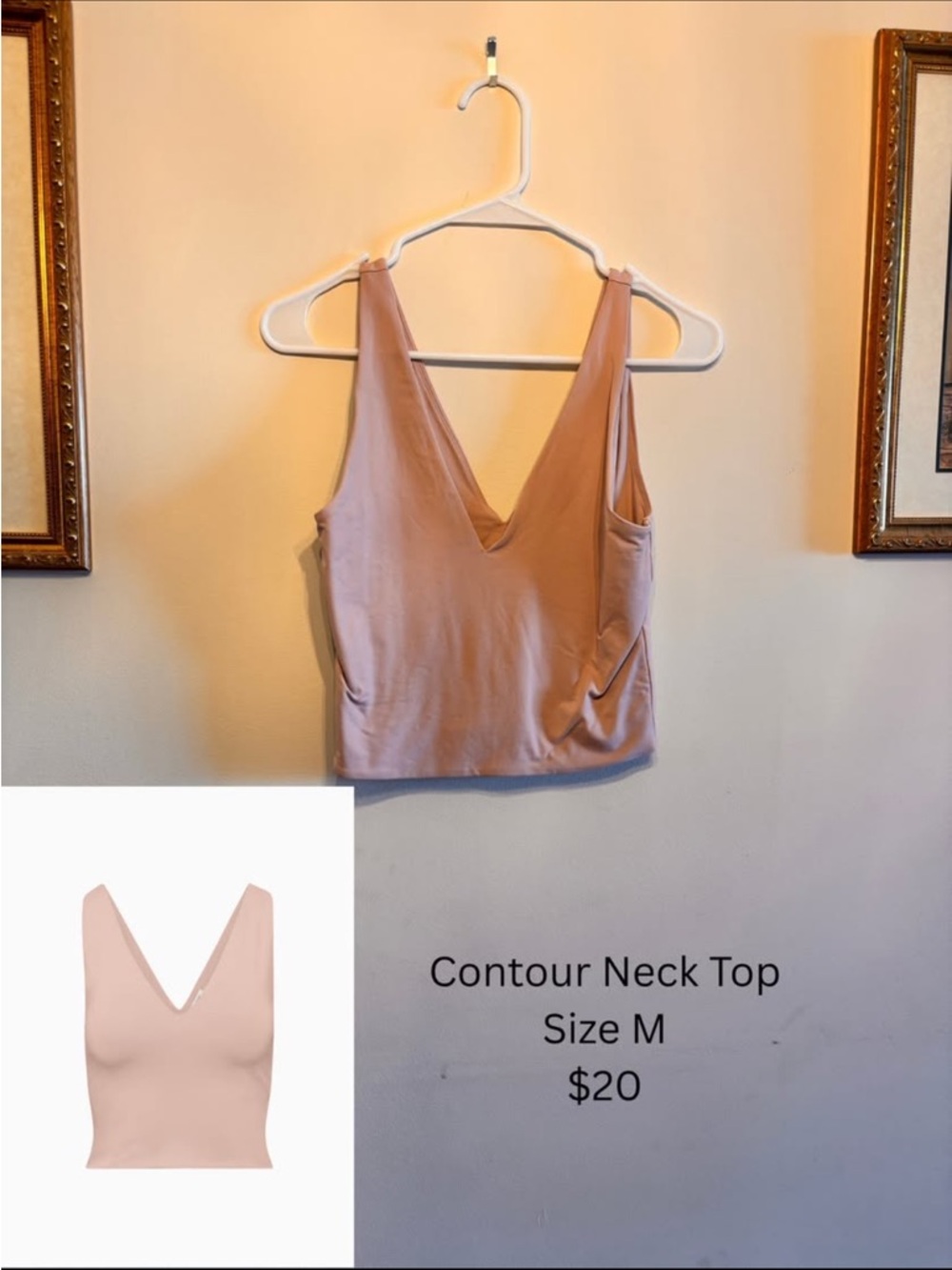 Babaton Contour V-Neck Tank Top - Blush Pink